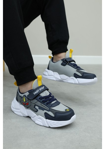 Çocuk Spor Ayakkabı Anatomik Taban Hafif Sneaker Ayakkabı Lacivert Buz 615xca023