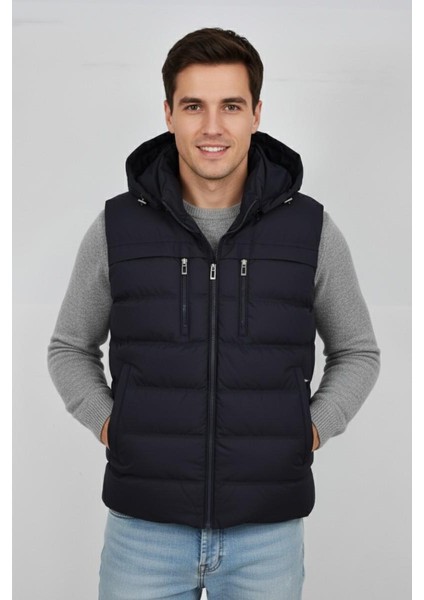 Erkek Kapüşonlu Spor Yelek 4021 BGL-ST04900