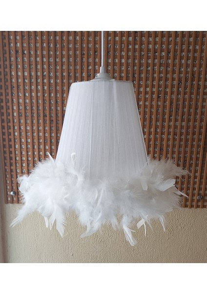 Beyaz Organze Avize M-305 Yatak Odası Çocuk Odası Genç ve Bebek Odası Avize Aydınlatma Sarkıt indirimleri