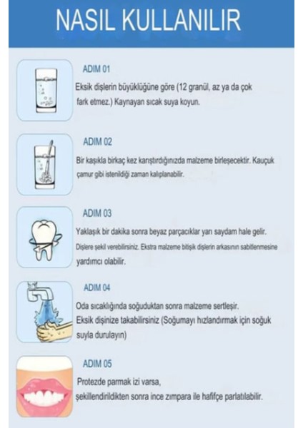 Diş Yapma Seti Eksik Diş Giderme Yama Yapma Seti Protez Takma Boncuk Diş fırsatları