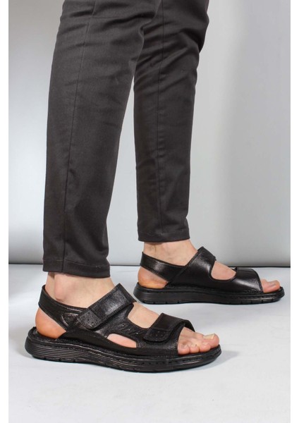 Erkek Günlük Rahat Yazlık Plaj Hafif Çift Bantlı Düz Sandalet Siyah 018mag-208-71 indirimleri