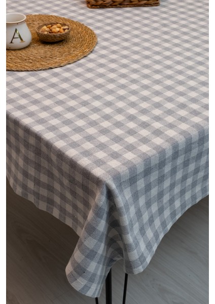 Pötikareli Gri Ekose Masa Örtüsü 170 x 170 modelleri