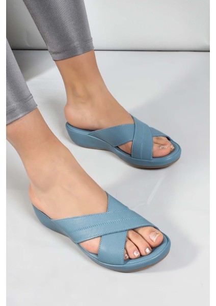 Hakiki Deri Kadın Düz Terlik 864ZAR03