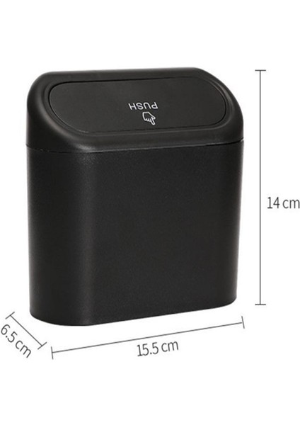 Kapaklı Oto Çöp Kutusu Organizer Araba Çöp Kovası Siyah Otomatik Kapaklı Çöp Kovası Küllük