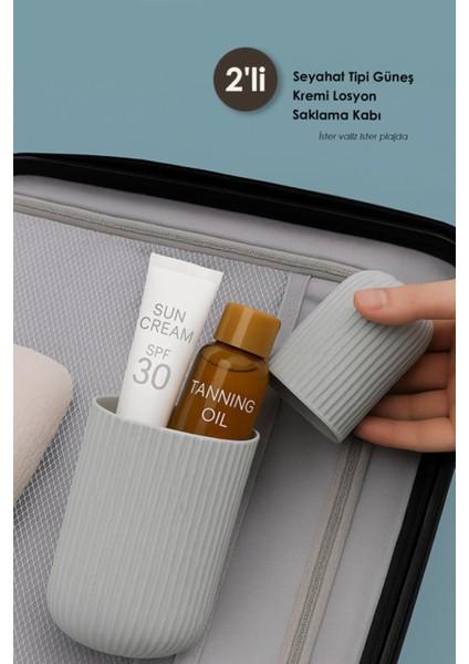 Pandora 2'li Seyahat Tipi Aksesuar Güneş Kremi Losyon Saklama Kabı Gözlük Diş Macunu Saklama Kutusu fırsatları