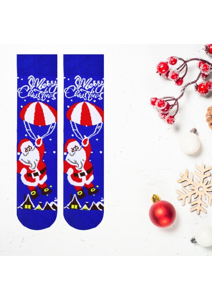 Mavi Merry Christmas Yazılı Yılbaşı Çorabı fiyatları