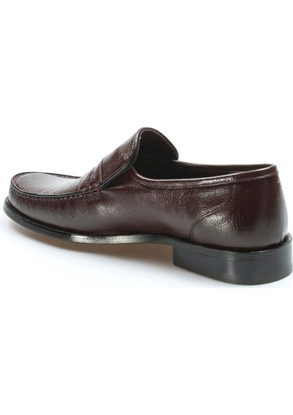 Hakiki Deri Kösele Taban Kahve Erkek Makosen Ayakkabı, Klasik Ayakkabı 932ma725