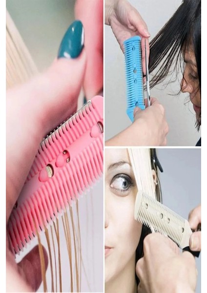 2 Jiletli Kırık Saç Sakal Düzletme Inceltme Tarağı Saç Ve Sakal Düzleştirici Tarak Kuaför Tarağı