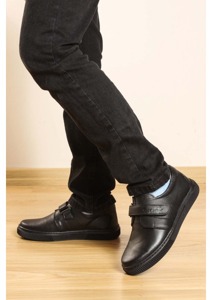 Erkek Çocuk Okul Ayakkabısı Hakiki Deri Düz Tabanlı Konforlu Kullanım 770FA912 indirimleri