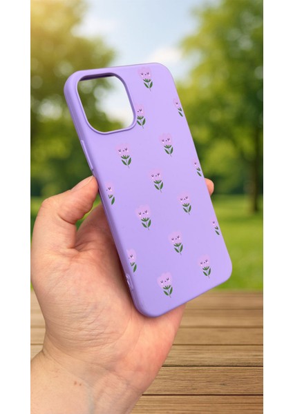 iPhone 12 ve 12 Pro Uyumlu Mini Lale Desenli Silikon Darbe Emici Klasik Korumalı Rubber KILIF277 modelleri
