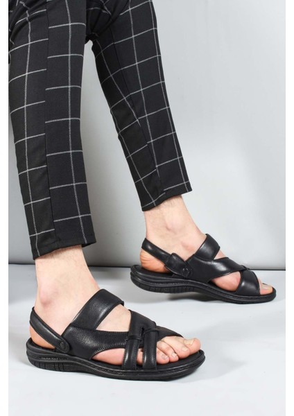 Hakiki Deri Erkek Klasik Sandalet 952MA710 indirimleri