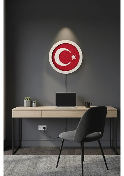 El Yapımı Işıklı Türk Bayrağı Tablo – Rgb Bluetooth Kontrollü Ses Duyarlı LED Işıklı Bayrak Duvar Dekoru