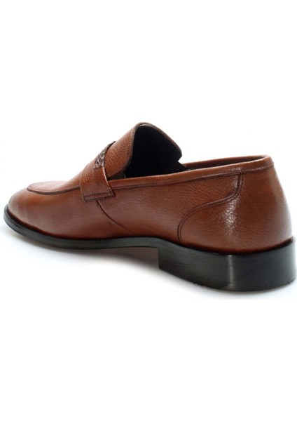 Erkek Deri Casual Klasik Günlük Loafer Takım Kösele Taban Makosen Ayakkabı Taba 932ma301