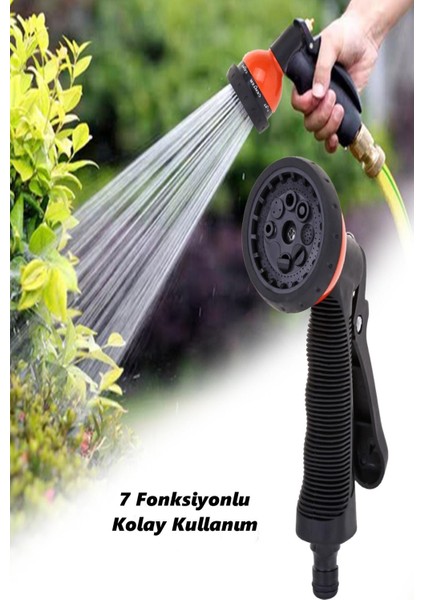 Solo 7 Çefit Su Atabilen Bahçe Sulama Tabancası Basınçlı Oto Yıkama Tabancası Hortum Ucu Fıskiye