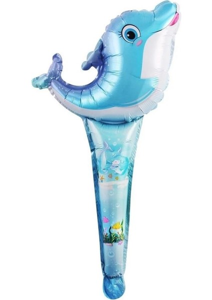 Deniz Canlıları Yunus Balığı Saplı Folyo Balon 1 Adet