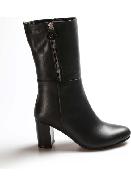 Hakiki Deri Kürklü Kadın Yüksek Topuk Hakiki Deri Çizme 064KZA531