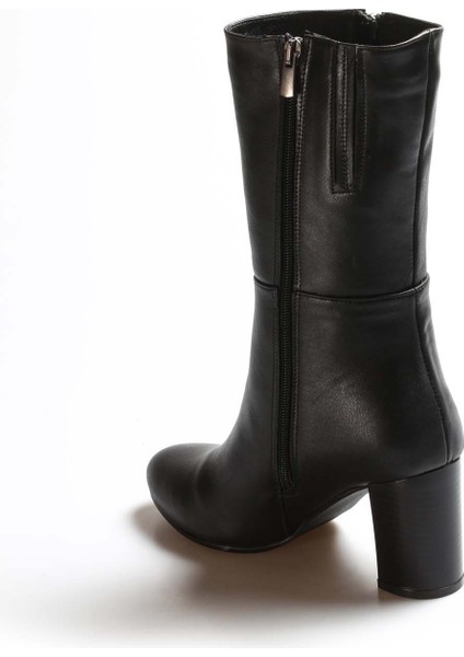 Hakiki Deri Kürklü Kadın Yüksek Topuk Hakiki Deri Çizme 064KZA531