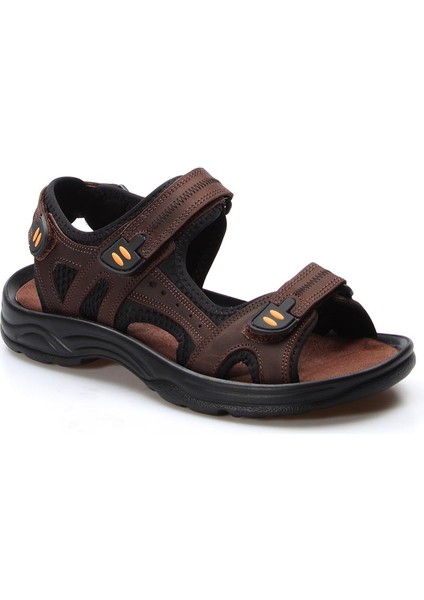 Erkek Hakiki Deri Cırtlı Günlük Rahat Yazlık Plaj Hafif Bantlı Sandalet 907MA1517