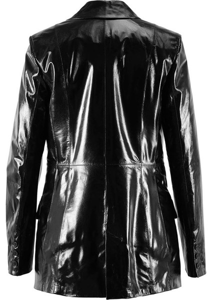 Siyah Kadın Blazer Deri Ceket indirimleri