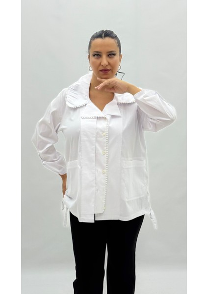 Büyük Beden Düğmeli Uzun Kol Oversize Kadın Gömlek fiyatları