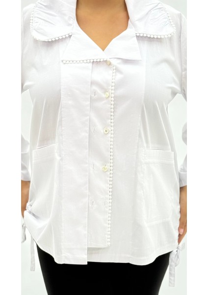 Büyük Beden Düğmeli Uzun Kol Oversize Kadın Gömlek indirimleri