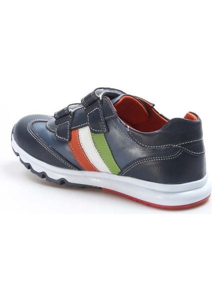 Hakiki Deri Lacivert Unisex Çocuk Casual Cırtlı Günlük Ayakkabı 006fa800