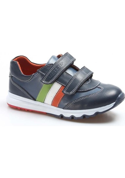 Hakiki Deri Lacivert Unisex Çocuk Casual Cırtlı Günlük Ayakkabı 006fa800
