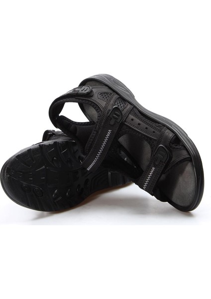 Erkek Hakiki Deri Günlük Rahat Yazlık Plaj Hafif Çift Bantlı Sandalet 907GA1517