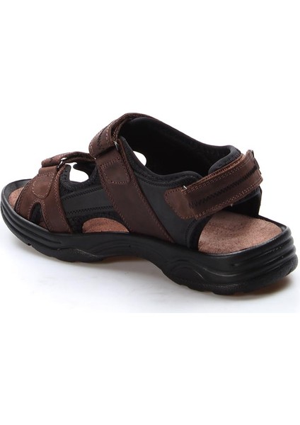 Erkek Hakiki Deri Günlük Rahat Yazlık Plaj Hafif Çift Bantlı Sandalet 907GA1517