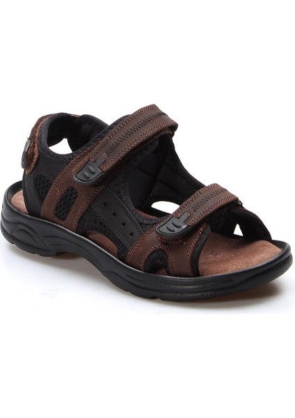 Erkek Hakiki Deri Günlük Rahat Yazlık Plaj Hafif Çift Bantlı Sandalet 907GA1517