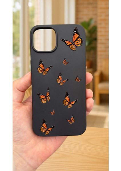 iPhone 12 ve 12 Pro Uyumlu Kelebek Desenli Silikon Darbe Emici Klasik Korumalı Rubber KILIF277 fiyatları