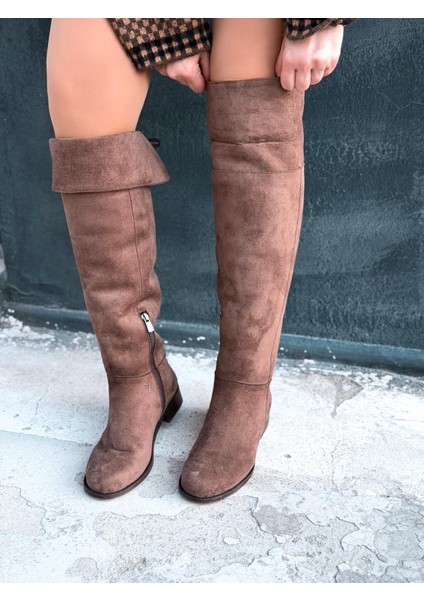 Jolvern Kadın Çizme Kahverengi Süet Püskül Detaylı fiyatları