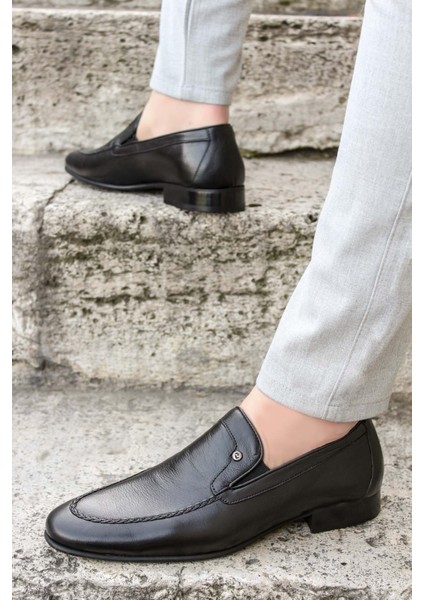 Hakiki Deri Neolit Taban Siyah Erkek Düz Makosen Ayakkabı, Klasik Ayakkabı 867ma085duz indirimleri
