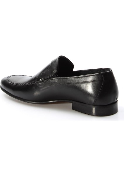 Hakiki Deri Neolit Taban Siyah Erkek Düz Makosen Ayakkabı, Klasik Ayakkabı 867ma085duz