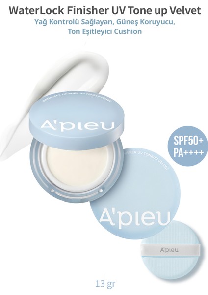 Yağ Kontrolü Sağlayan, Güneş Koruyucu, Ton Eşitleyici A'pıeu Waterlock Finisher Uv Tone-Up Velvet