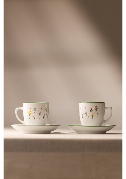 Botanical Seramik 2'li Kahve Fincan Takımı 110 cc