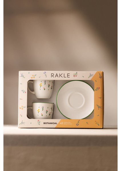 Botanical Seramik 2'li Kahve Fincan Takımı 110 cc