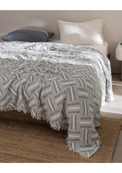 Kylian Çift Kişilik %100 Pamuk Yatak Örtüsü - Gri fiyatları