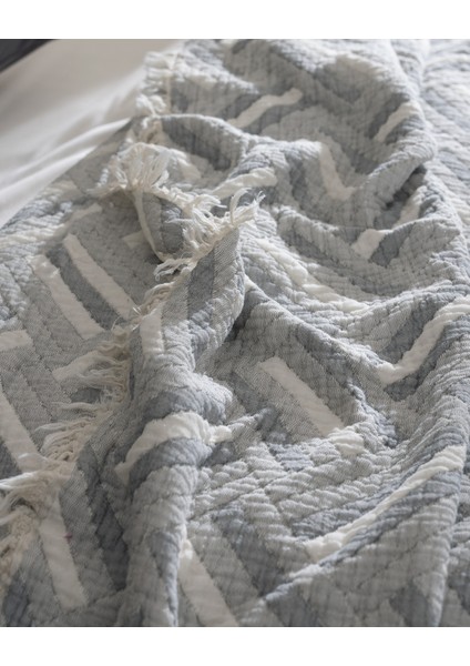 Kylian Çift Kişilik %100 Pamuk Yatak Örtüsü - Gri fırsatları