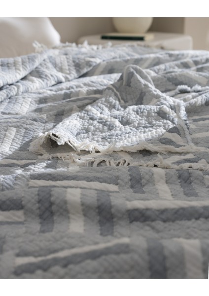 Kylian Çift Kişilik %100 Pamuk Yatak Örtüsü - Gri indirimleri