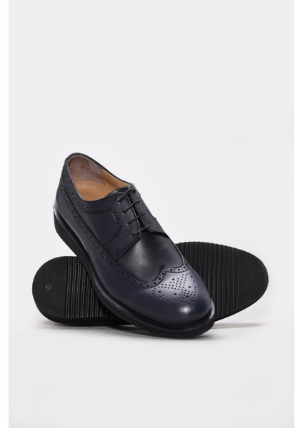 Hakiki Deri Lacivert Erkek Oxford Ayakkabı 822MA051