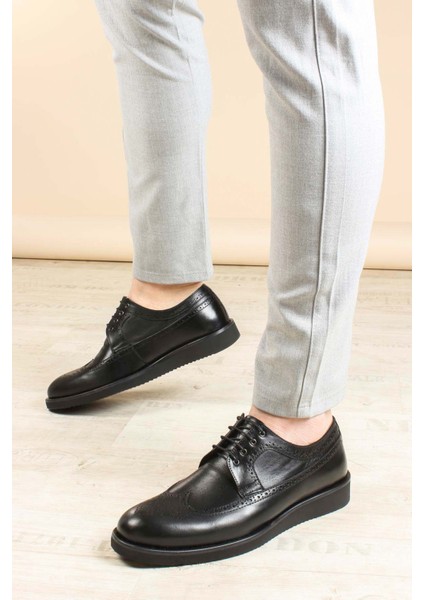 Erkek Deri Casual Klasik Düz Taban Günlük Loafer Bağcıklı Ayakkabı 822MA051