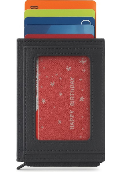 Mkm Man Erkek Deri Kartlık Cüzdan - Slim ve Şık Tasarım, Çoklu Kart Gözü, Rfıd Koruma Özellik