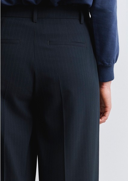 Çizgili Lacivert Pantolon 1011028-91007