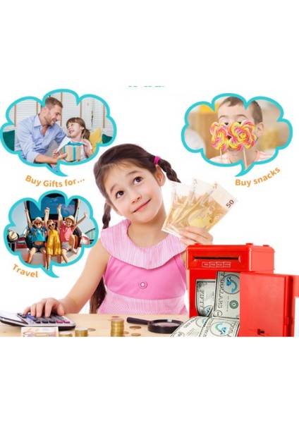 Elektronik Şifreli Kasa Otomatik Kağıt Para Alan Atm Kumbara (4915) fırsatları