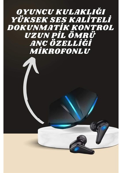 7 Kordonlu Akıllı Saat ve Oyuncu Kulaklığı Anc Özelliği Kulak Içi Mikrofonl - MCT3919-5939