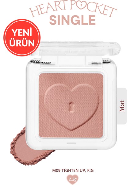 Kişiselleştirilebilir Mat Tekli Far PERIPERA Heart Pocket Single (M09 Tighten Up Fig)