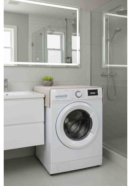 Doğal Dokulu Ham Kumaş Çamaşır Makinesi Üstü Örtüsü Mat 50X100 cm Şık ve Koruyucu Örtü fiyatları