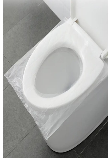 50 Adet Klozet Kapağı Kılıfı Hijyenik Seyahat Tek Kullanımlık Klozet Wc Örtüsü