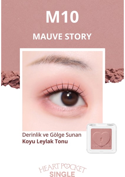 Kişiselleştirilebilir Mat Tekli Far PERIPERA Heart Pocket Single (M10 Mauve Story)